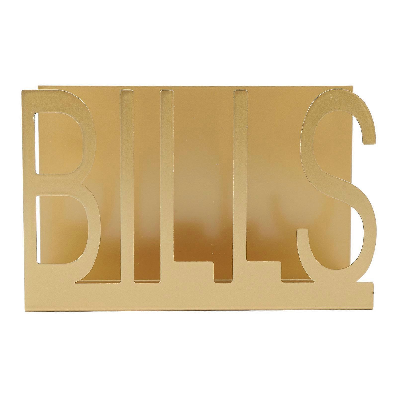 Desktop Metal Mail Holder Cutout Design Desk Letter Envelope Document Organizer with Anti Slip Rubber Base