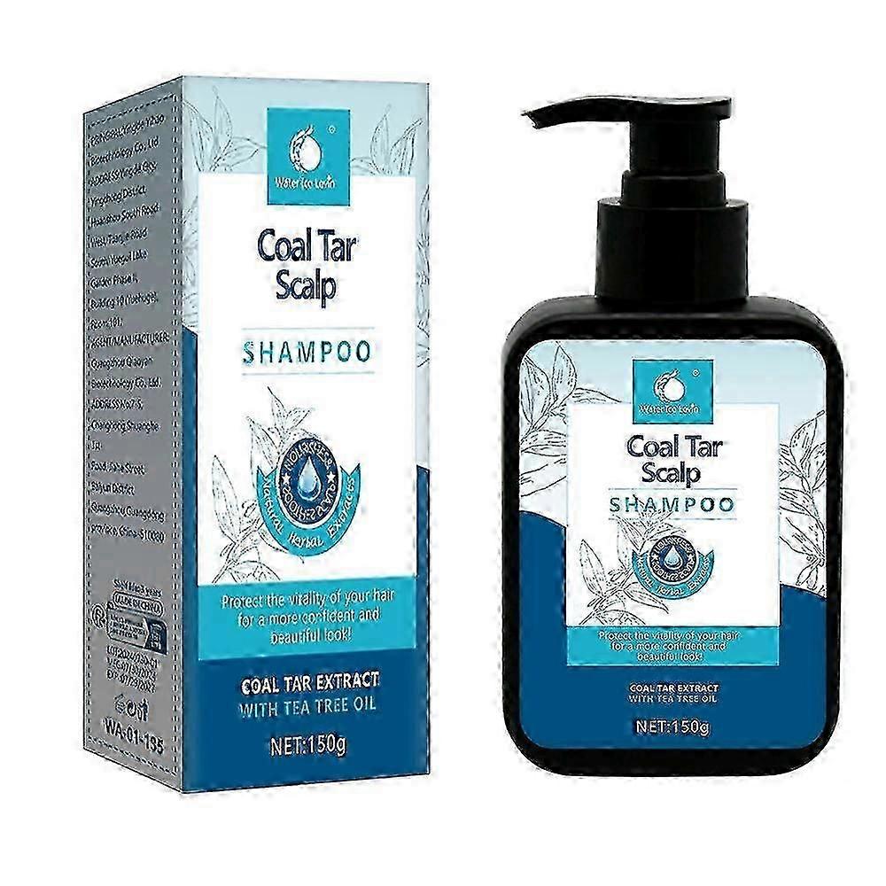 Coal Tar Scalp Shampoo Antidandruff Shampoo, Coal Tar Extract Scalp Relief Shampoo for Seborrheic Dermatitis, Soothes Itchy Scalp, Hydrates Hair, Dry