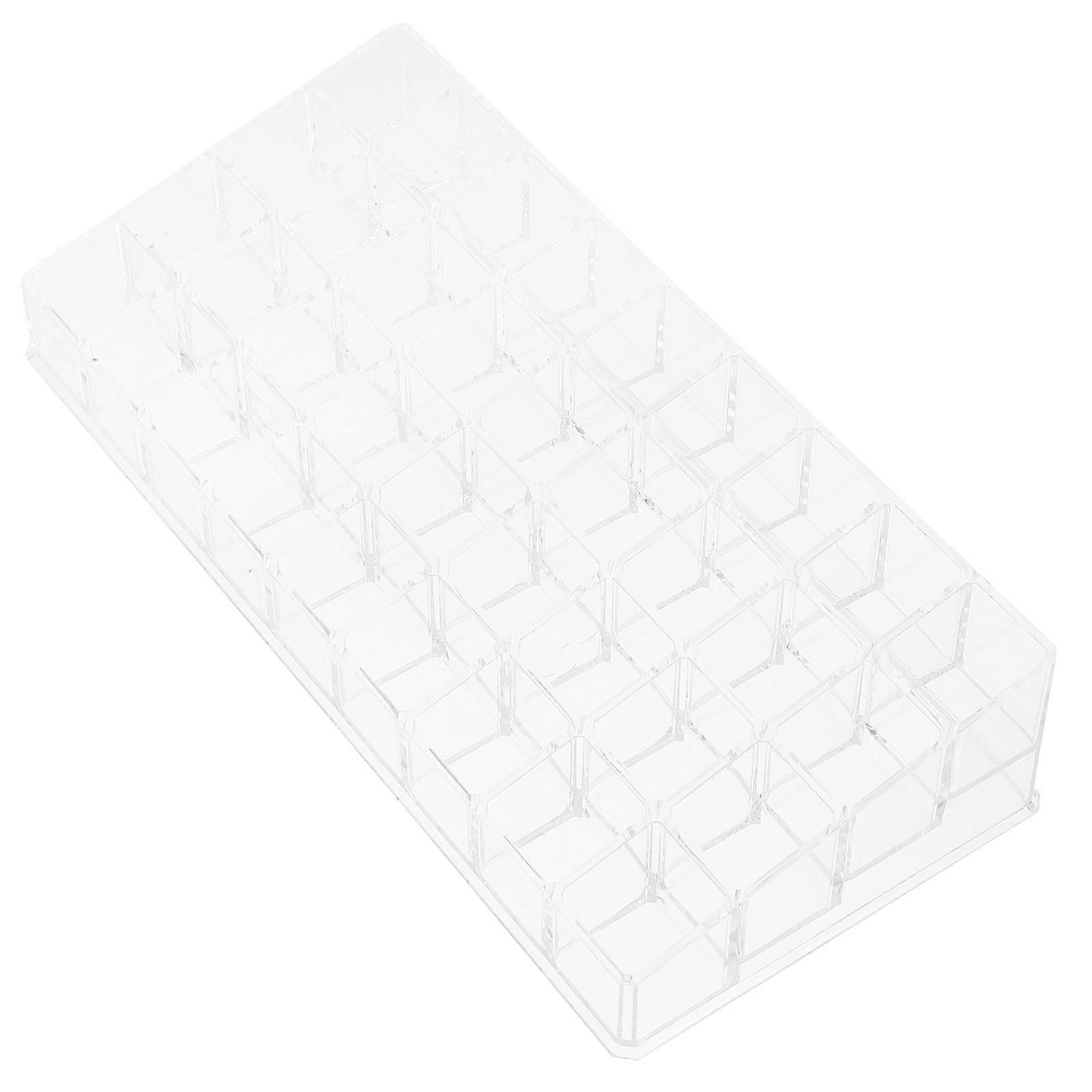 رف تخزين مستحضرات التجميل الشفاف مع 36 فتحة لمنظم مكياج قلم الحواجب أحمر الشفاه