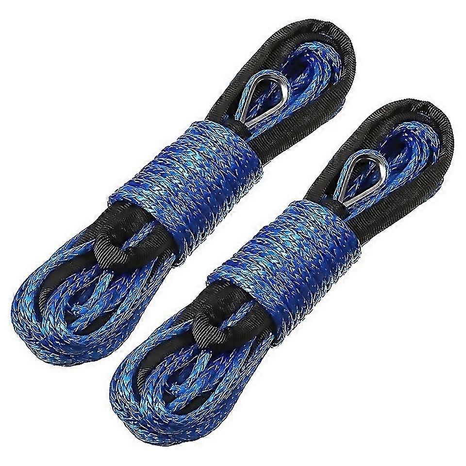 For Synthetic Winch Rope Winch Line Cable Rope Blue