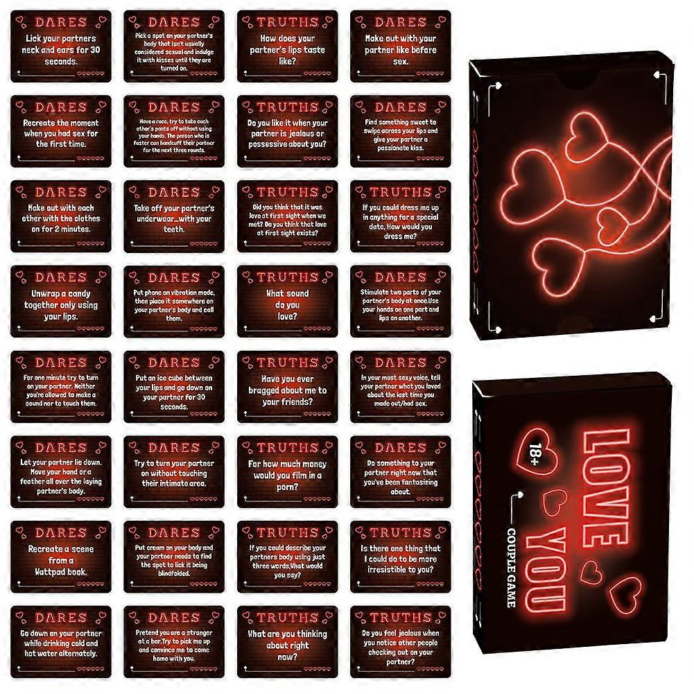 Truth Or Dare For Couples Card Game Party Card Game Fun Couples Game