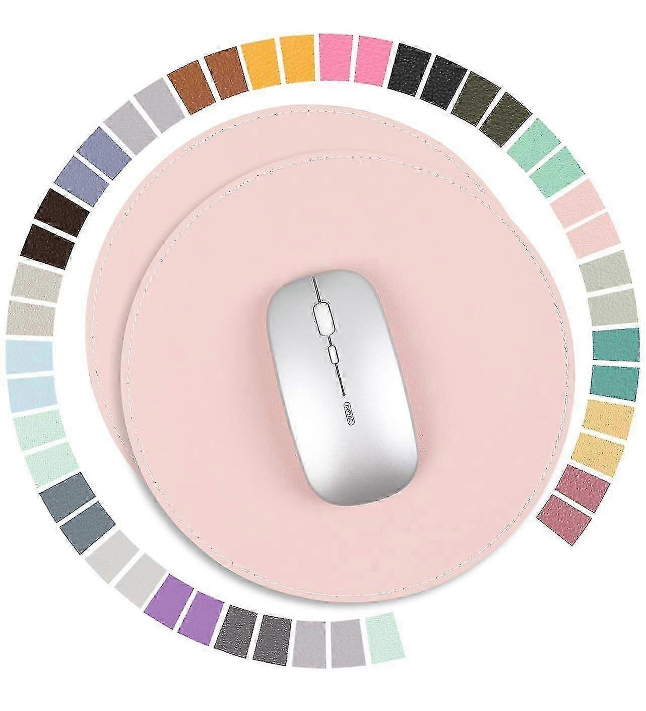 2-Pack PU Mouse Pads with Stitched Edges for Computers and Laptops