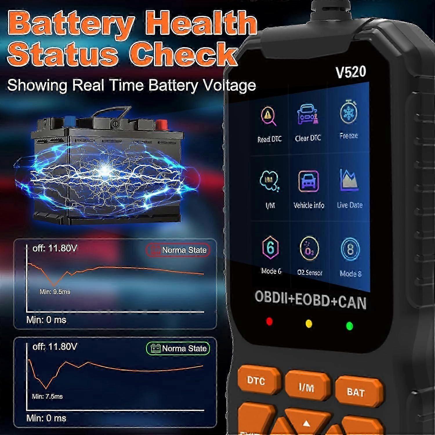 V520 OBD2 Car Scanner Diagnostic Tool - Check Engine Code Reader For Cars After 1996