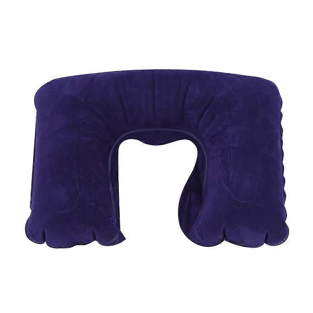 Inflatable Travel Pillow UShaped Inflatable Pillow Foldable for Head Neck and Lumbar Support Dark Blue