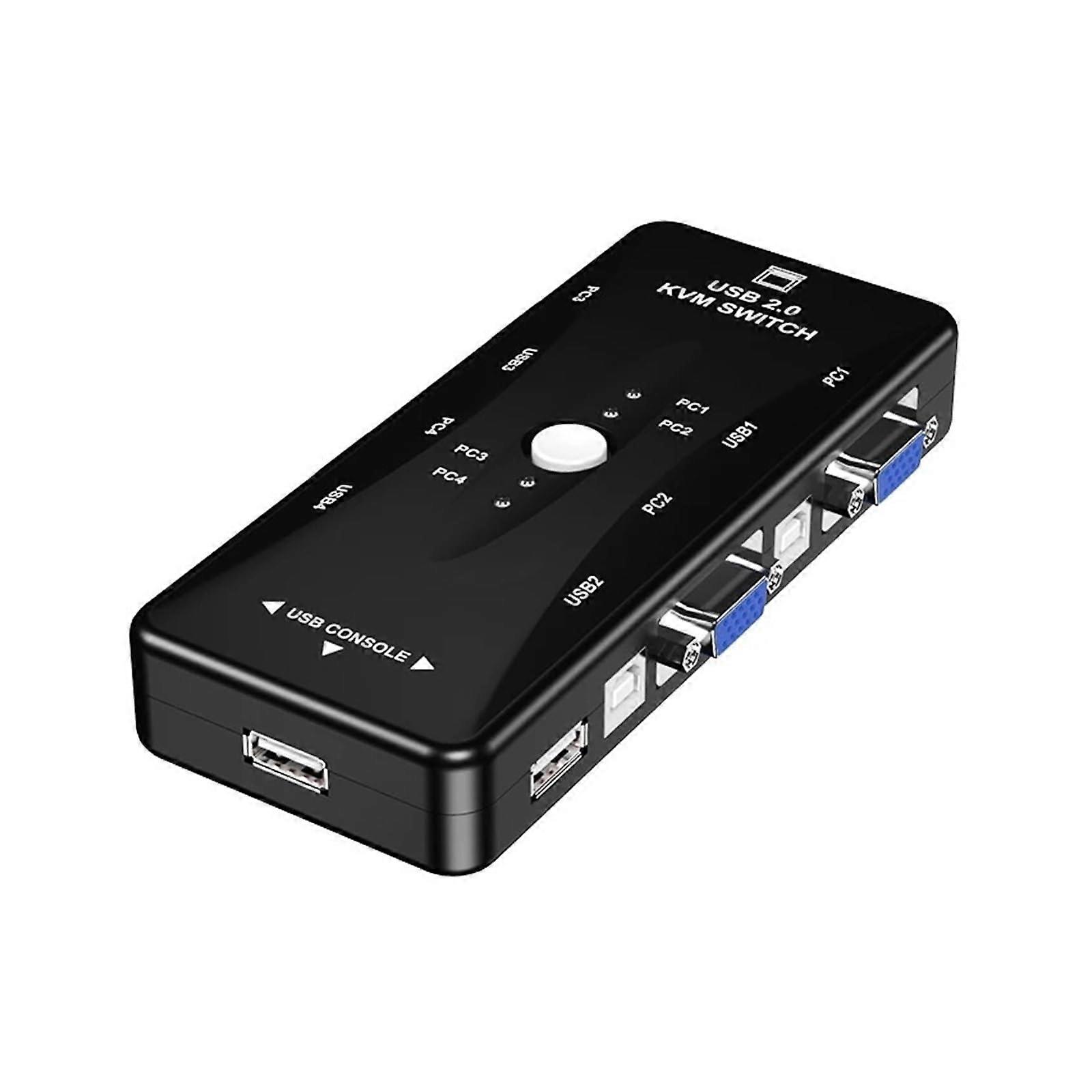 Video Mixer USB KVM Switch 2/4 Port VGA Splitter 1920x1440 for USB Device Keyboard Mouse Monitor Adapter