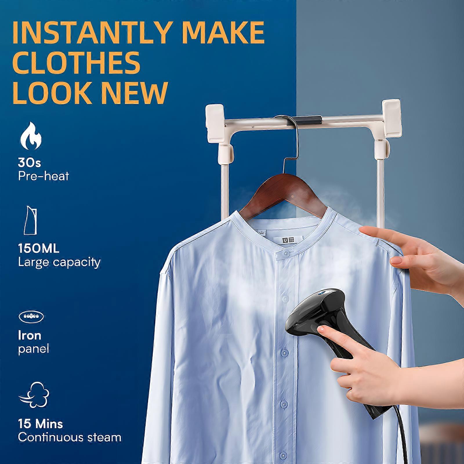 Portable Garment Steamer for Clothes Fabric Wrinkles Remover 20-Second Fast Heat-up 150ml Detachable Water Tank 800W Portable Handheld Garment Steamer