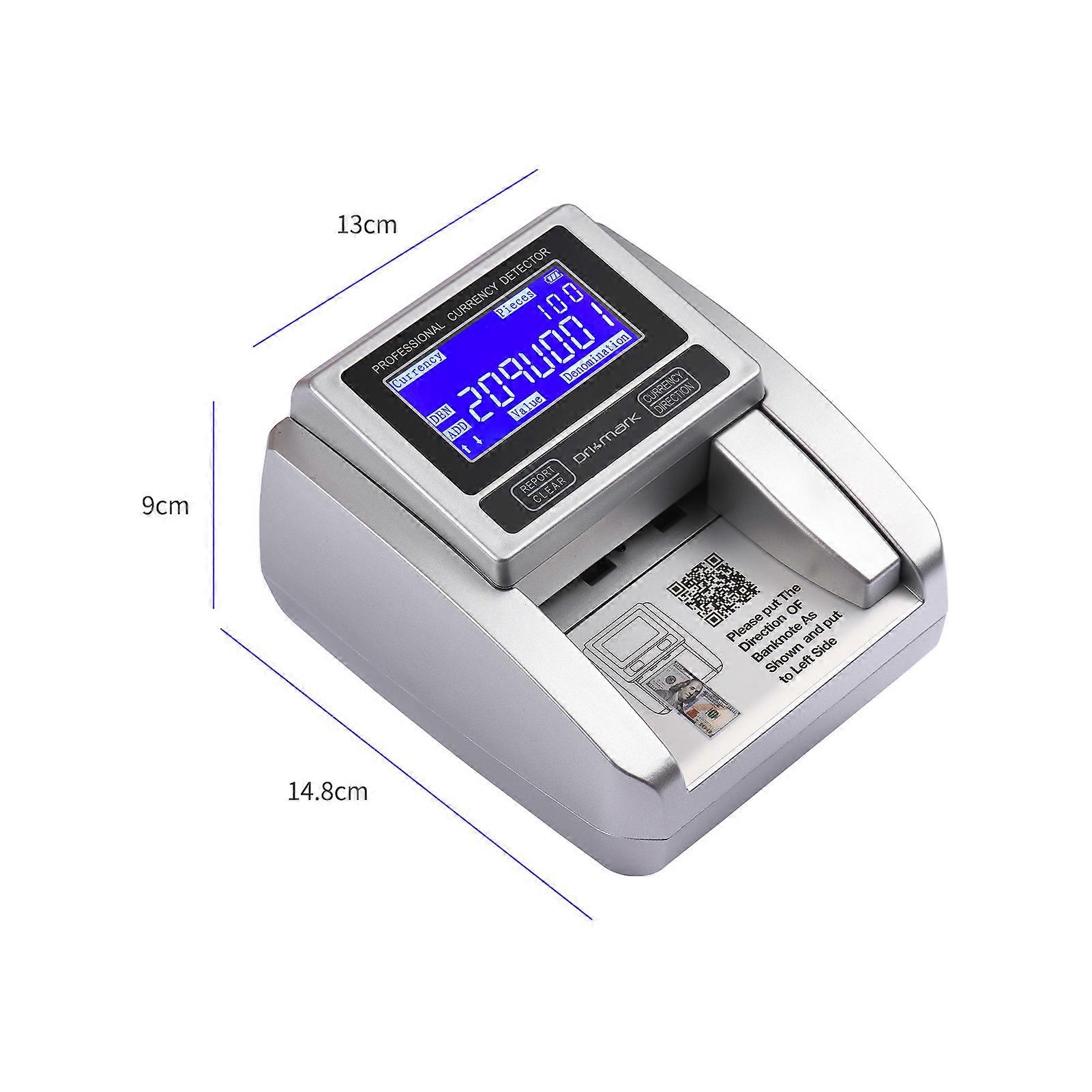 Portable Counterfeit Bill Detector Machine UV/MG/IR Money Counter for USD Support ADD Function Value Counting Fake Money Currency Cash Checker Tester