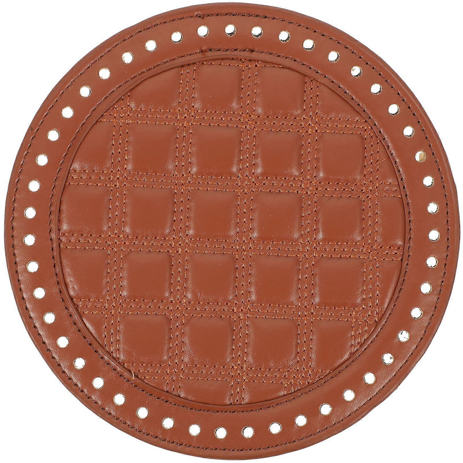 1PC 18CM Artificial Leather Bag Base Round Bag Bottom Base Board Bag Making Bottom Plate DIY Woven Bag Material Sturdy DIY Bag Accessory for Bag Makin