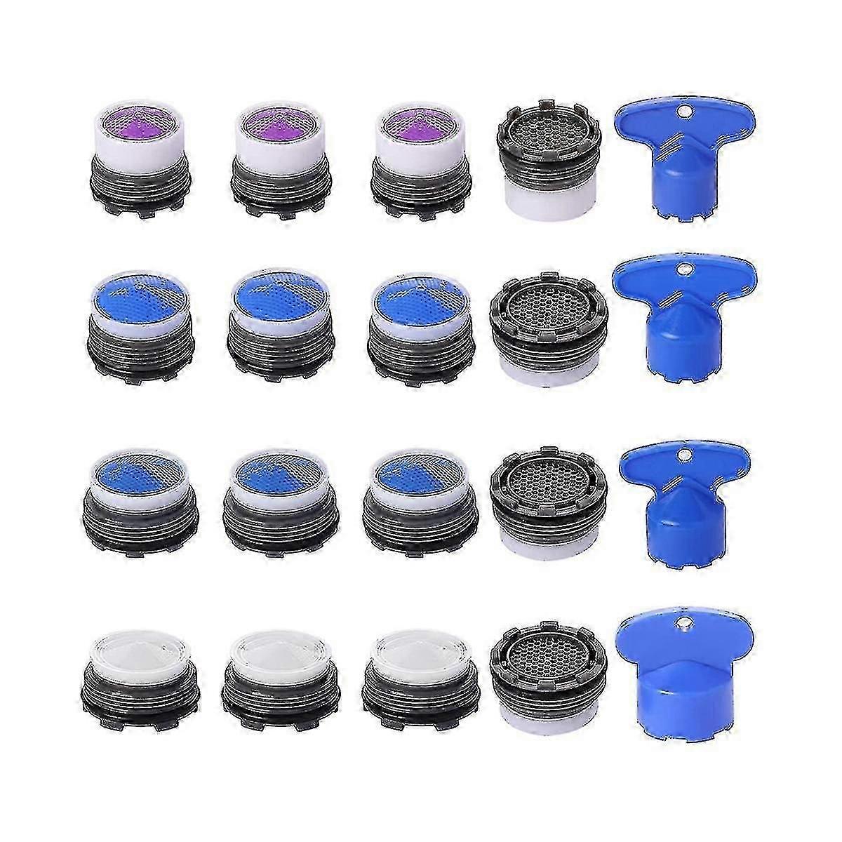 20PCS M16.5/M21.5/M24 Faucet Aerators, Water-Saving Flow Restrictor EU Standard Multi-Size