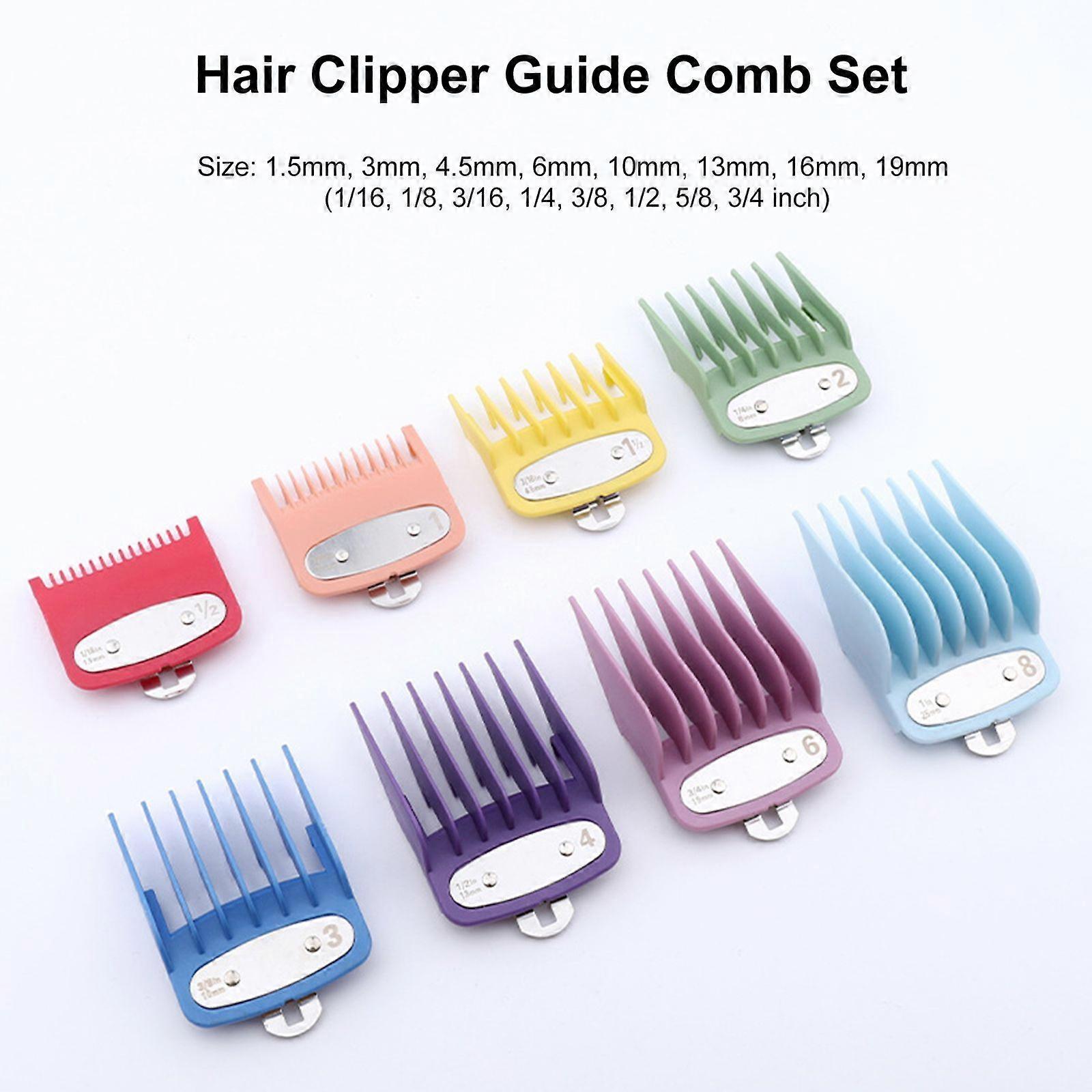 8PCS Hair Clipper Guide Combs Hair Clipper Guards Cutting Guides Limit Combs Attachments Hair Salon Tool Set