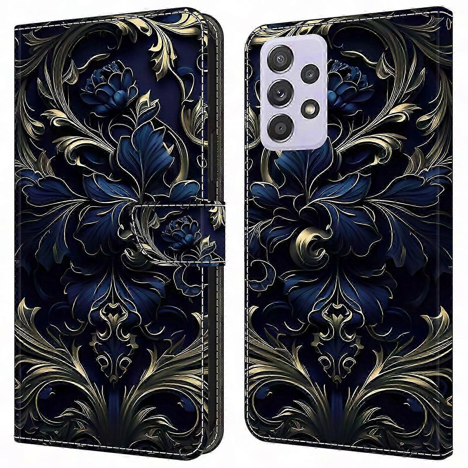 Galaxy A52 4G/5G/A52s 5G Case, Pattern Flip Folio Leather Phone Cover