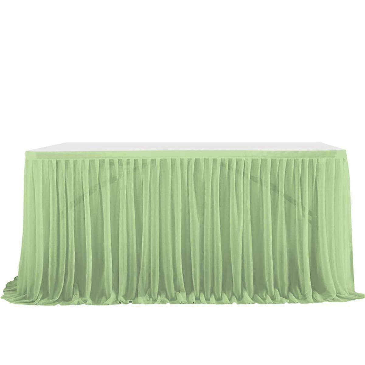 Romantic Tulle Desk Gauze Table Skirt 12 & 14FT Fluffy Snowflake Tutu Cloth for Baby Shower Wedding Birthday Bar Prom