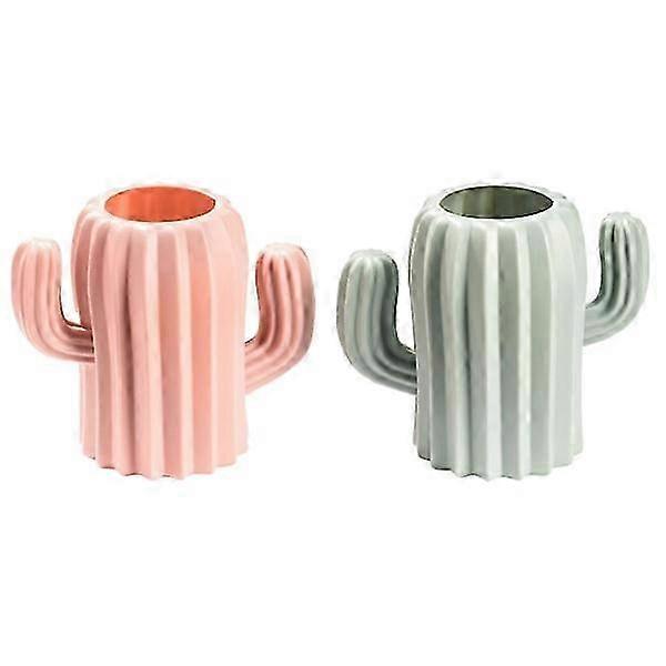 2x Cactus Pen Holder - Multicolor Green