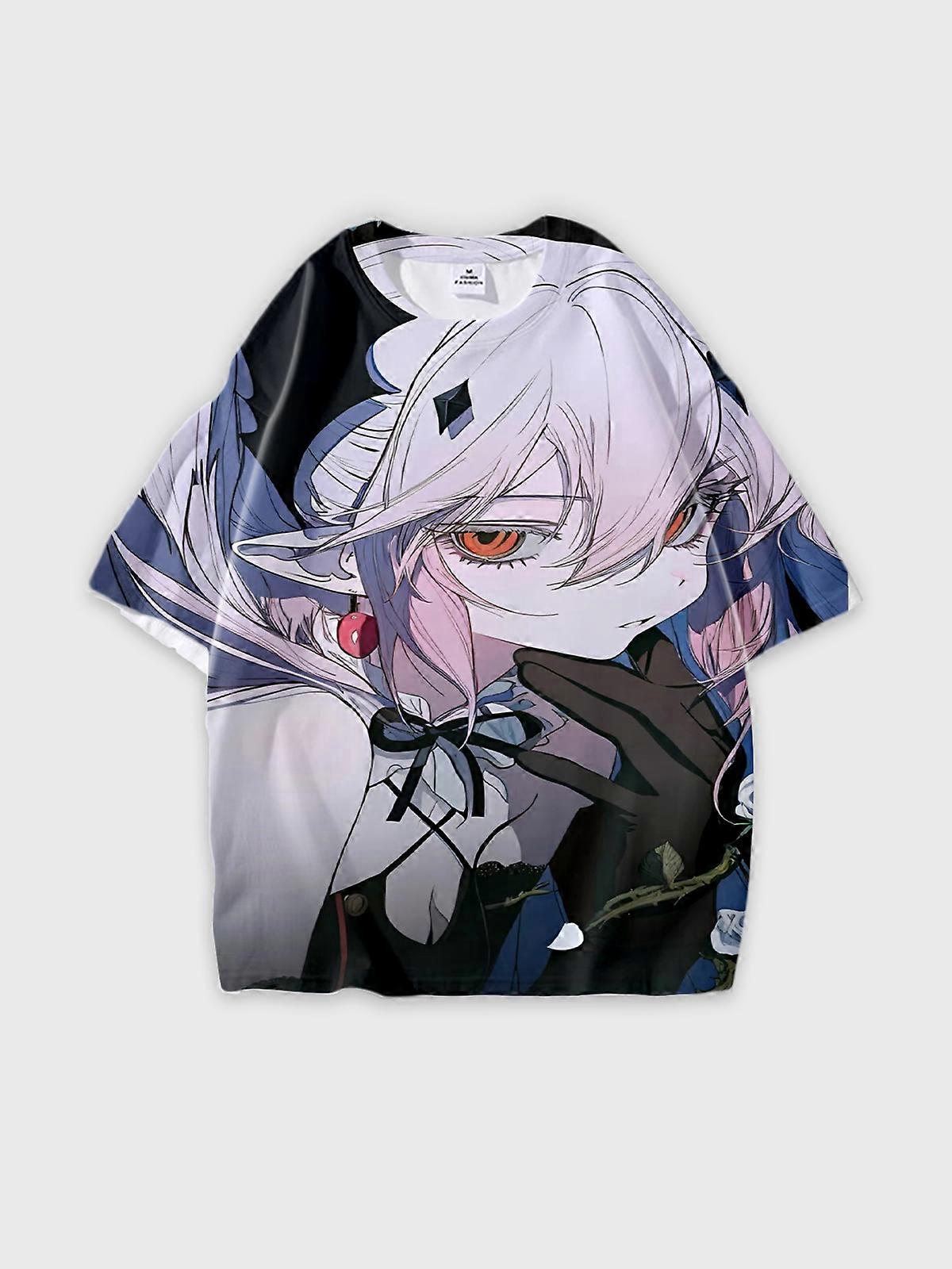 T-Shirt Short Sleeve Round Neck, Summer Casual Loose Graphic Tee, Unisex Seraph of the end Krul Tepes U519