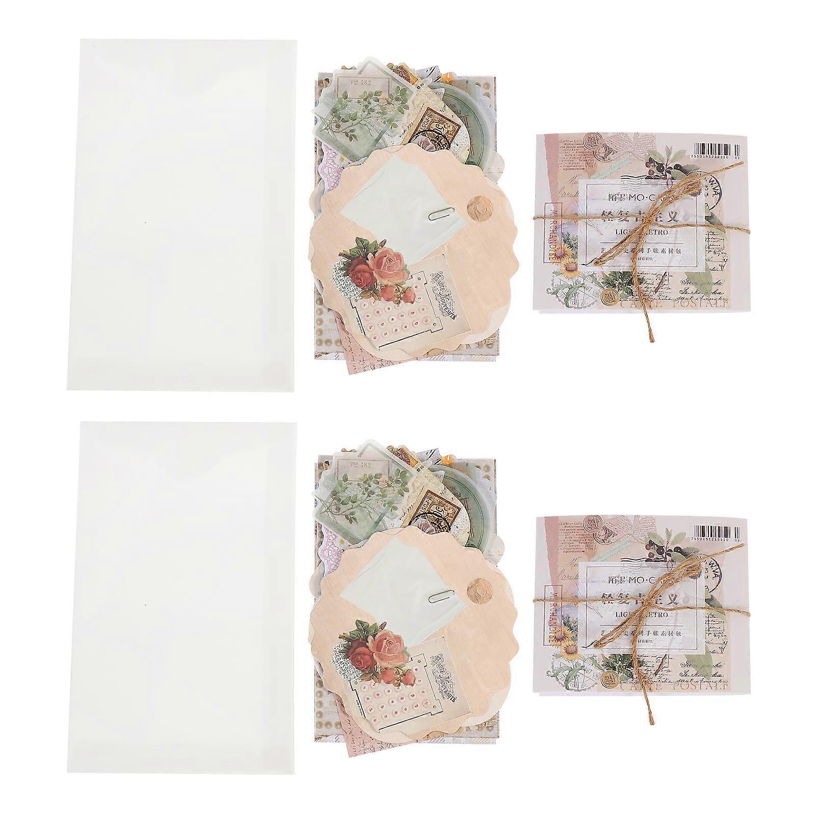Vintage Paper Scrapbook Material for Decoration 2Sets Papers