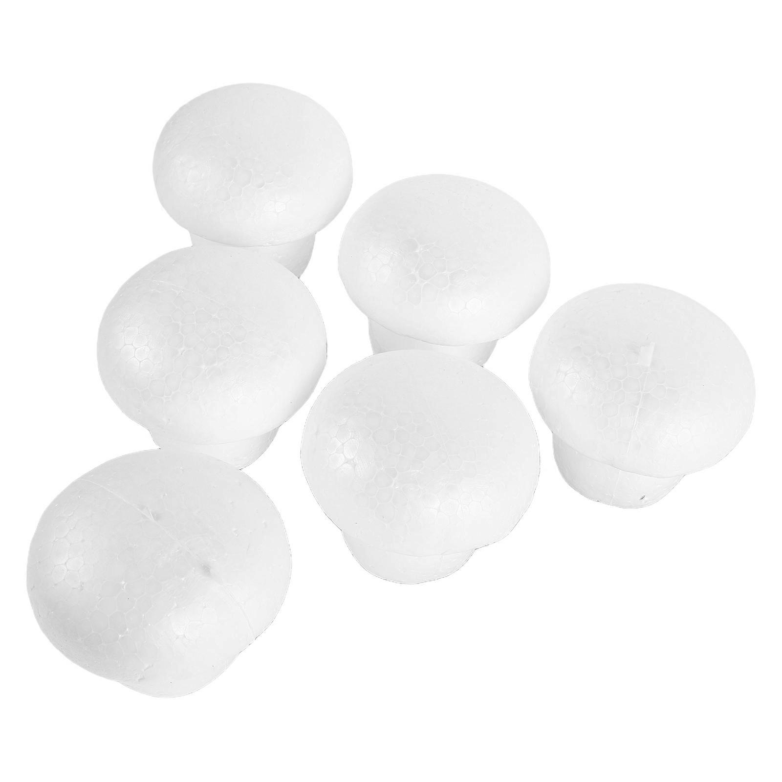 Foam Mushroom Unfinished Ornaments for Decor 6Pcs White Foam Craft Mushrooms