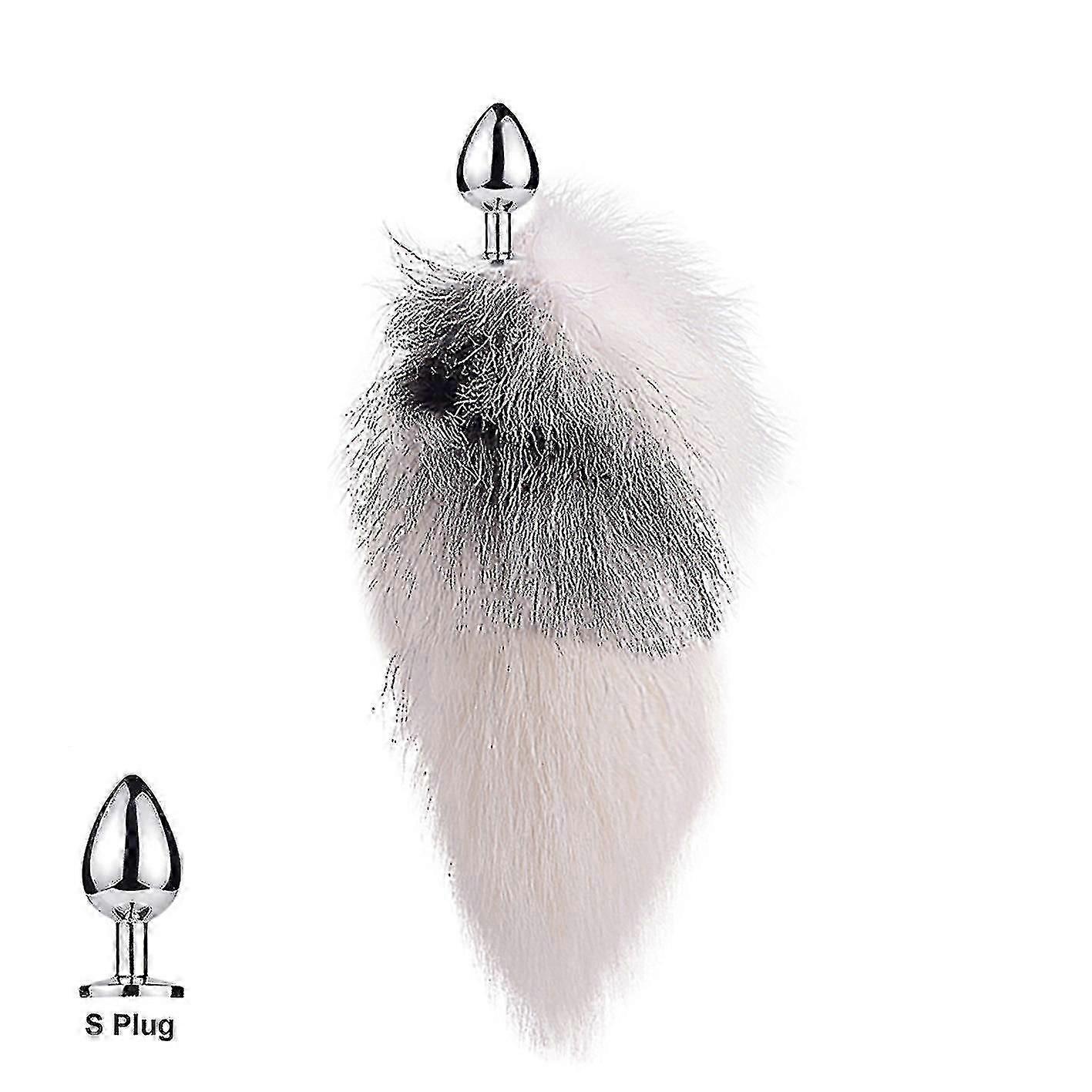 Plug queue de renard en petits poils véritables amovibles pour le jeu de chien