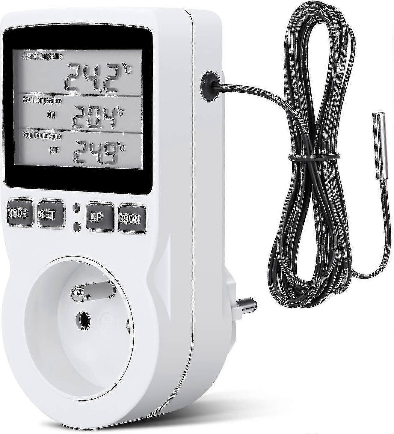 2025 Digital / Heating Cooling Thermostat Socket Lcd Temperature Controller, 230v For Greenhouse Farm Temperature Controller/terrarium Thermostat(sock