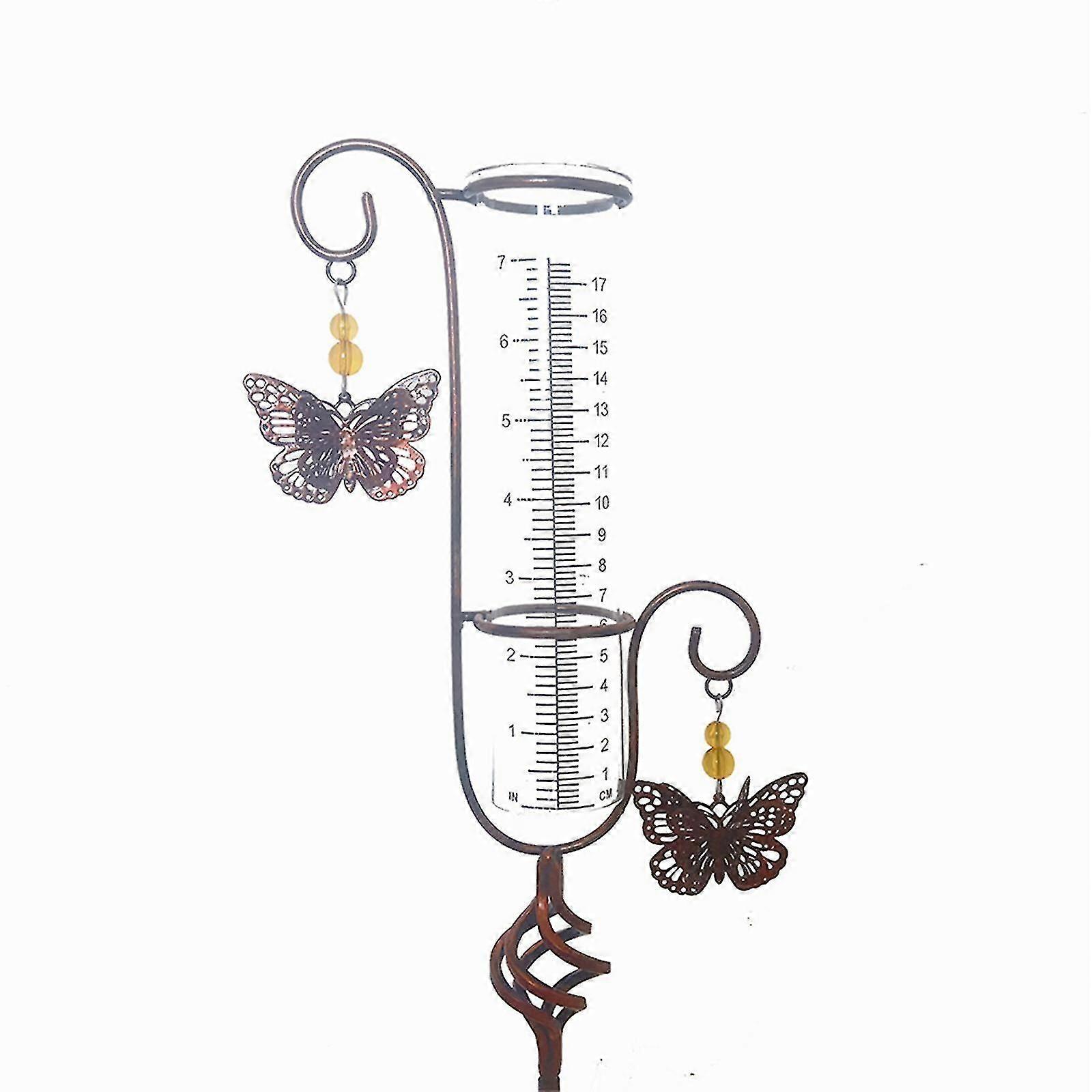 Outdoor Rain Gauge With Stake For Garden, Lawn & Flower - Easy-to-read, Rust-proof Design