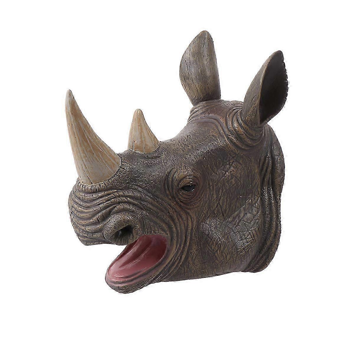 Rhino Hand Puppet Figure Gloves For Kids Playtime With Articulated Jaw And Teeth 1PC