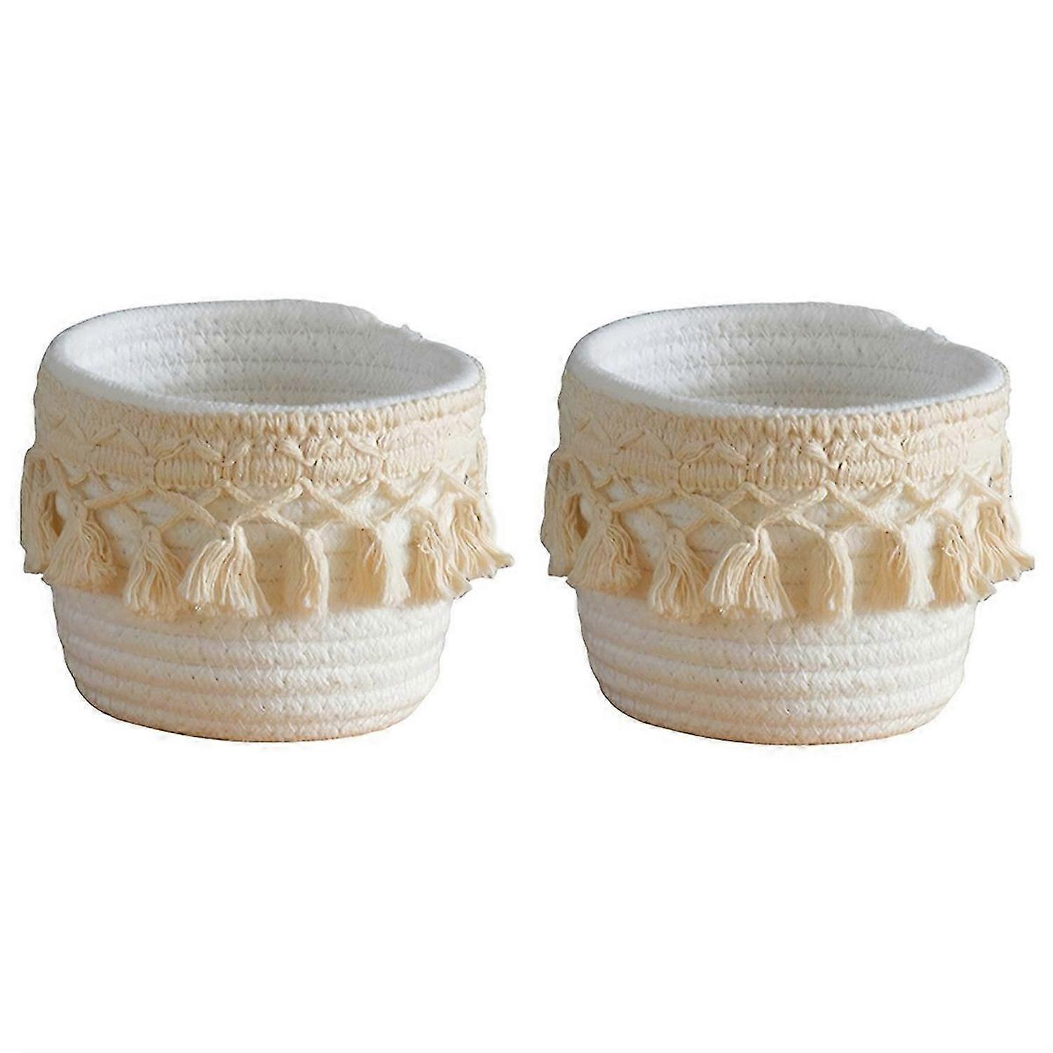 Makeup Brush Holder Comb Brush Storage Basket Boho Style Basket, A