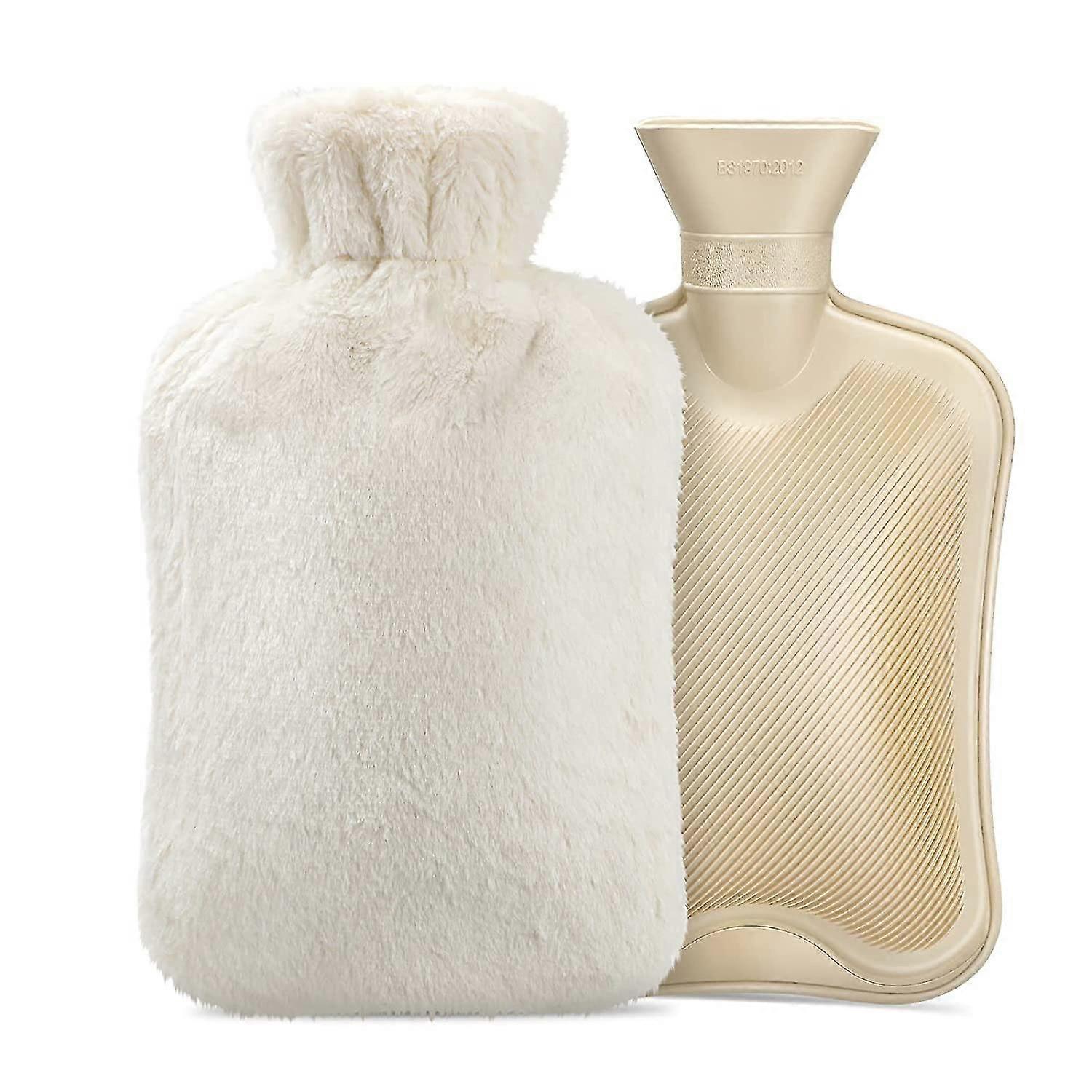 Bouteille d’eau chaude douce couverte 2L, caoutchouc naturel de première qualité, certifiée BS1970:2012