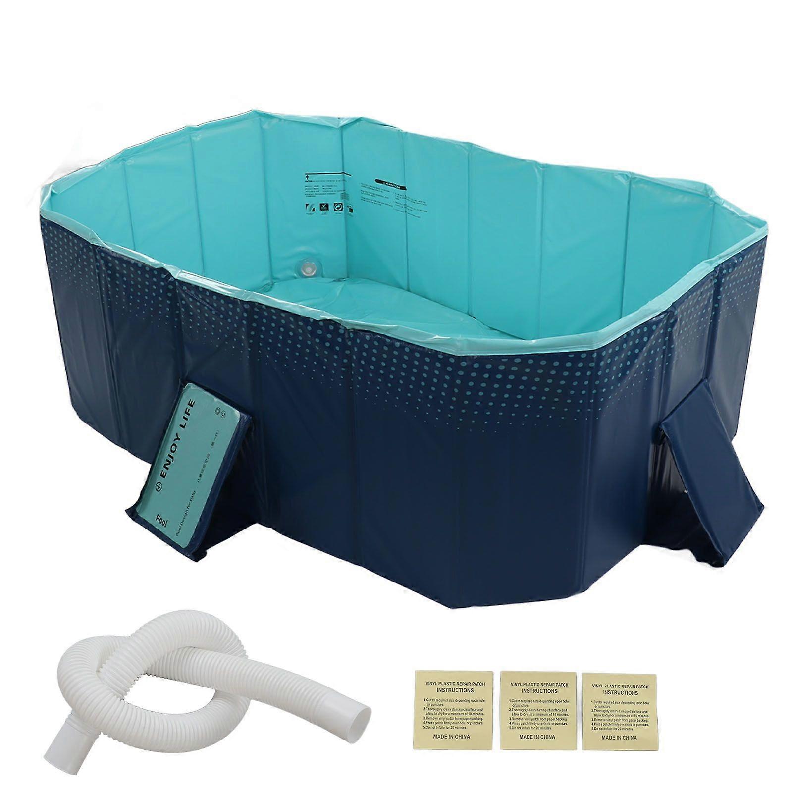 Foldable Swimming Pool Folding Oversize Bath Pool Inflation Free for Home Outdoor 1.6m / 5.25ft
