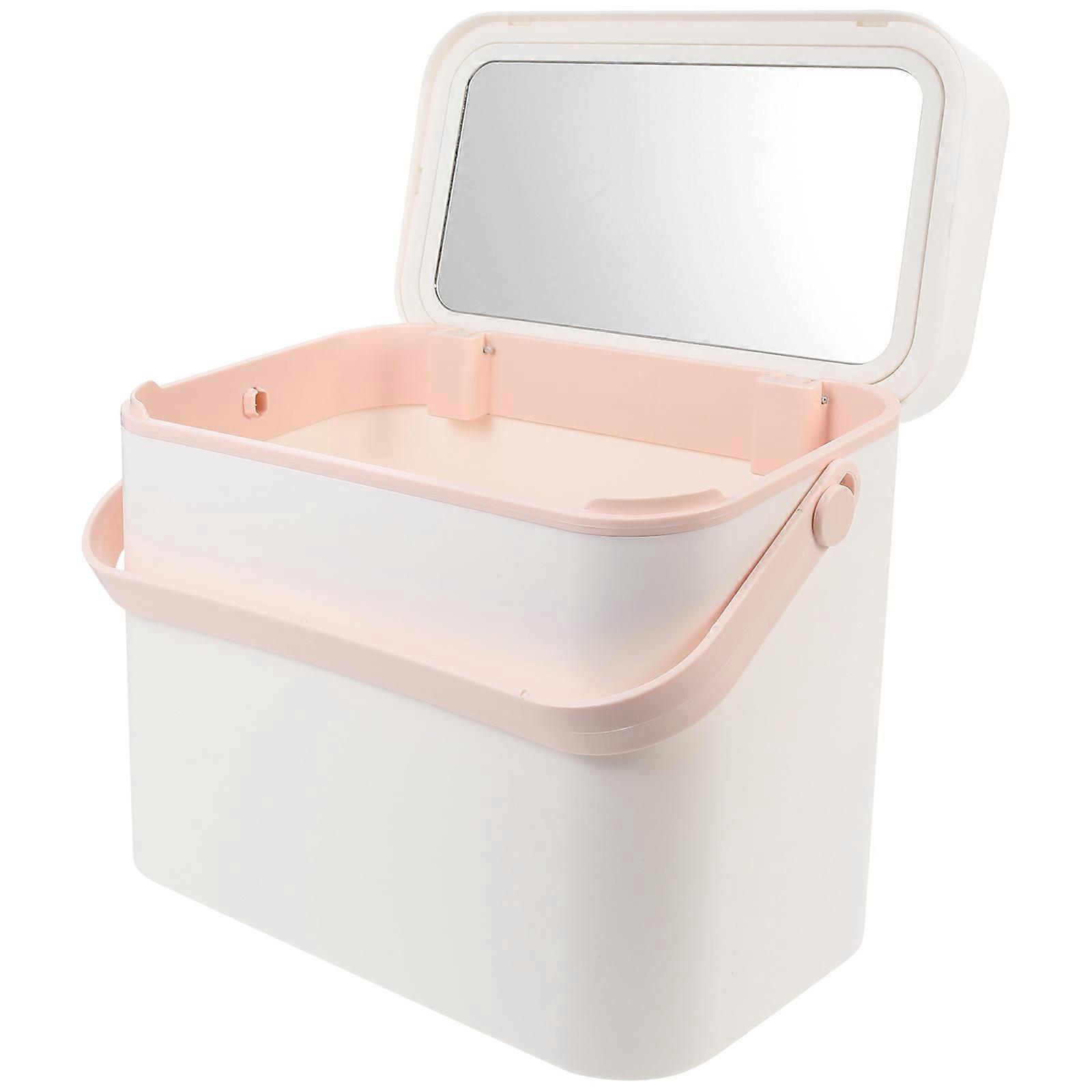 Storage Box Skincare Organizer for Home 2Pcs Makeup Box with Mirror