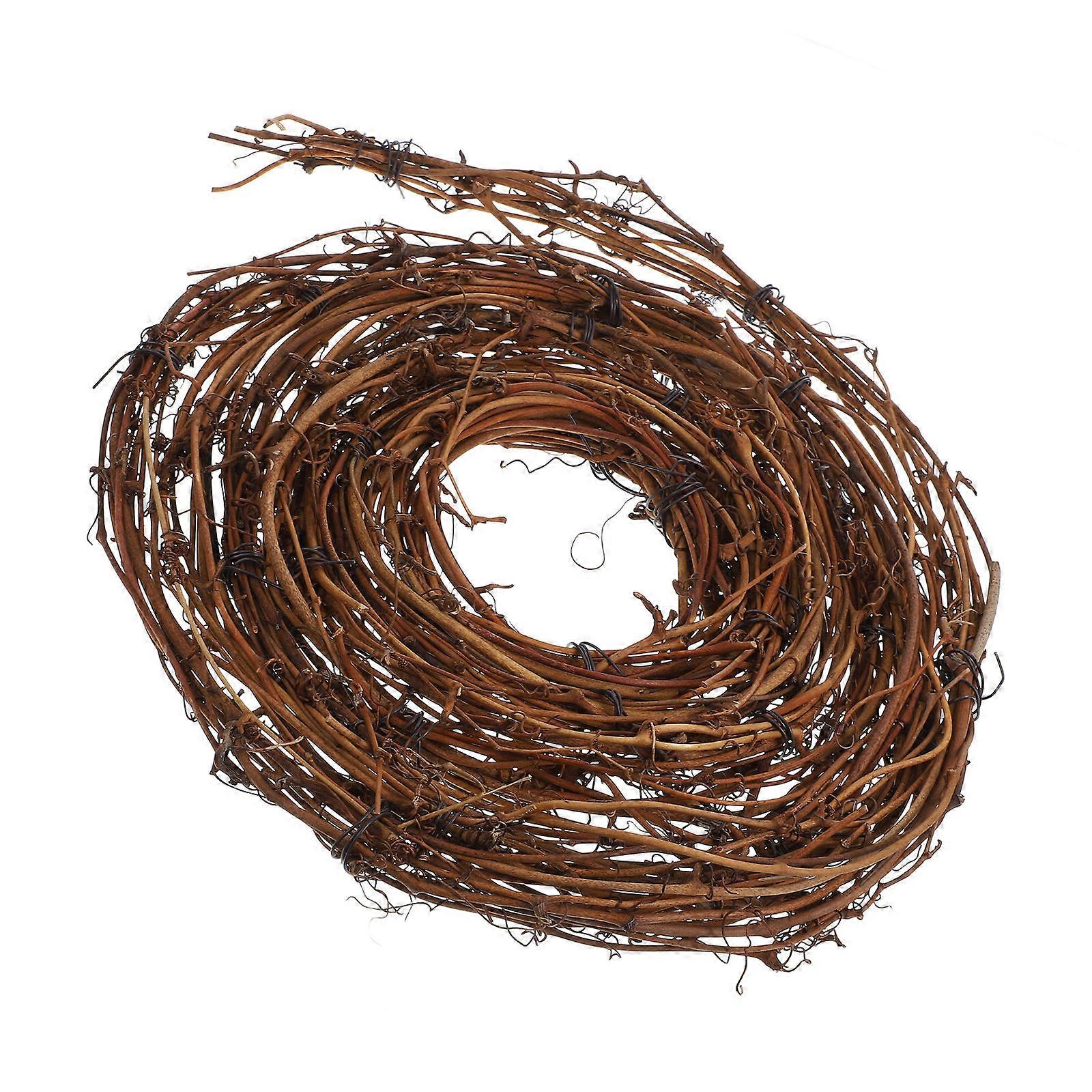 Natural Rattan Wreath Garland for DIY Crafting 2Pcs Coffee Color Decoration