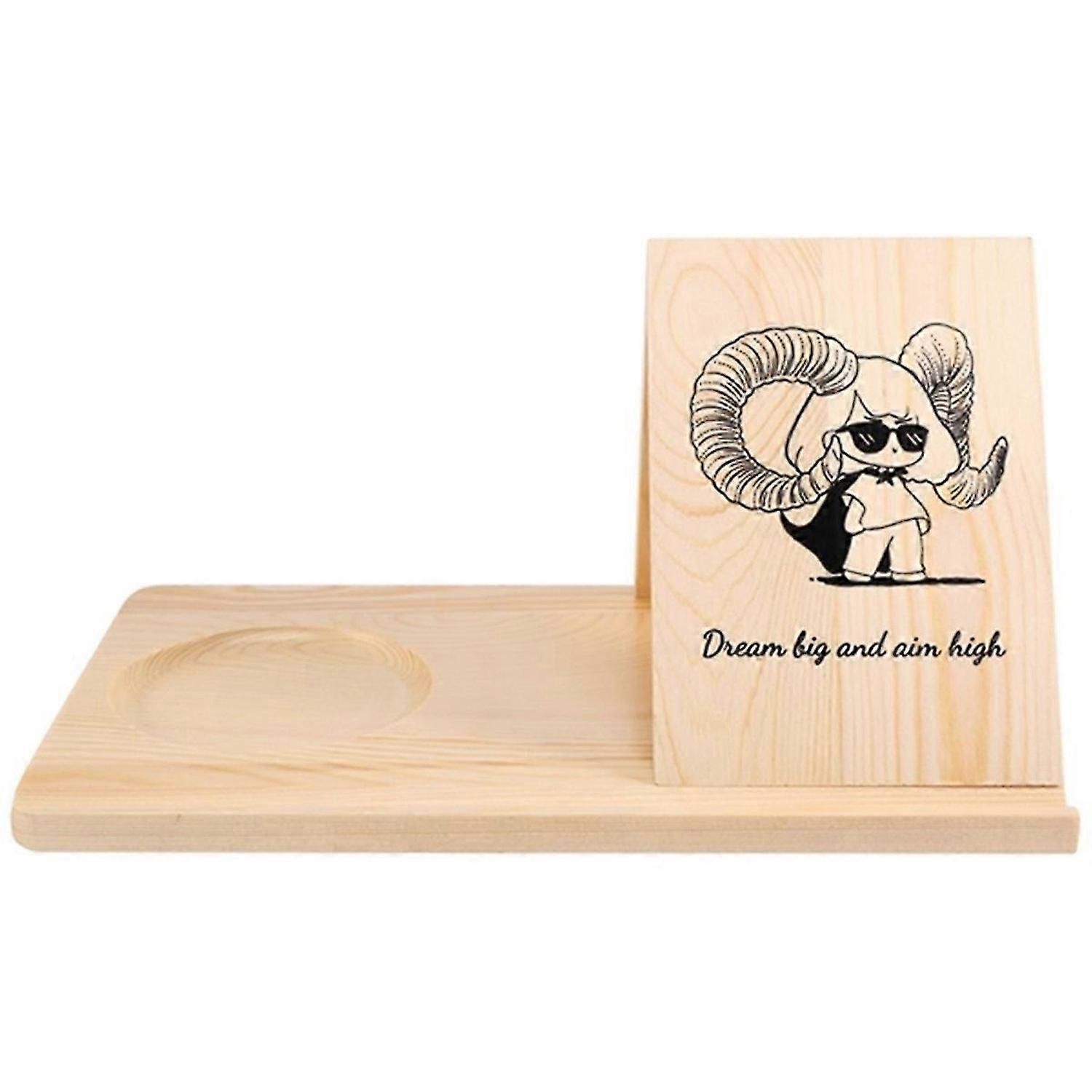 Wooden Reading Stand Removable Triangle Book Stand Cartoon Girl