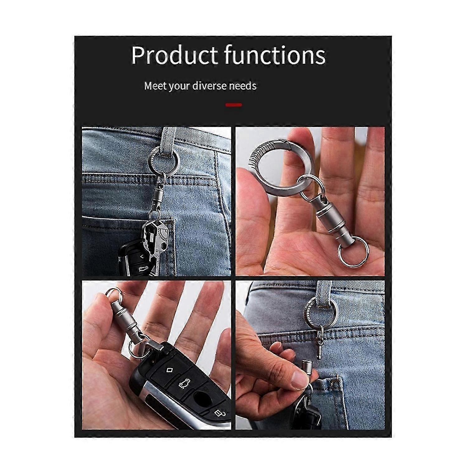 Alloy Two Way Key Ring Detachable Key Attachment Multifunctional Rust Black