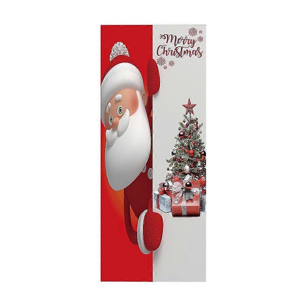(L)Christmas door stickers Simulated Christmas tree stickers Festive party decoration wallpaper wal