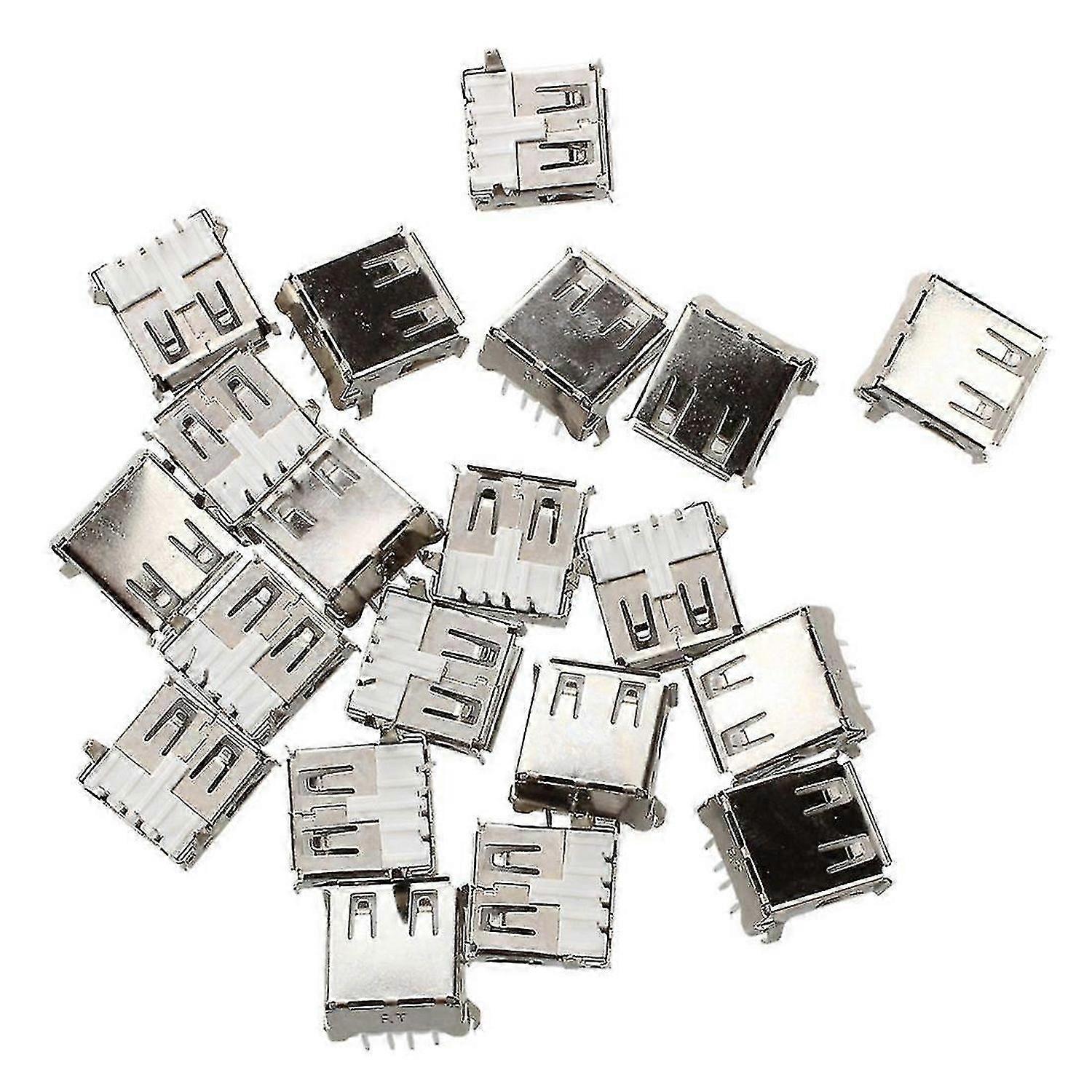 20 Pcs USB Female Type A 4-Pin DIP Right Angle Plug Socket Connector