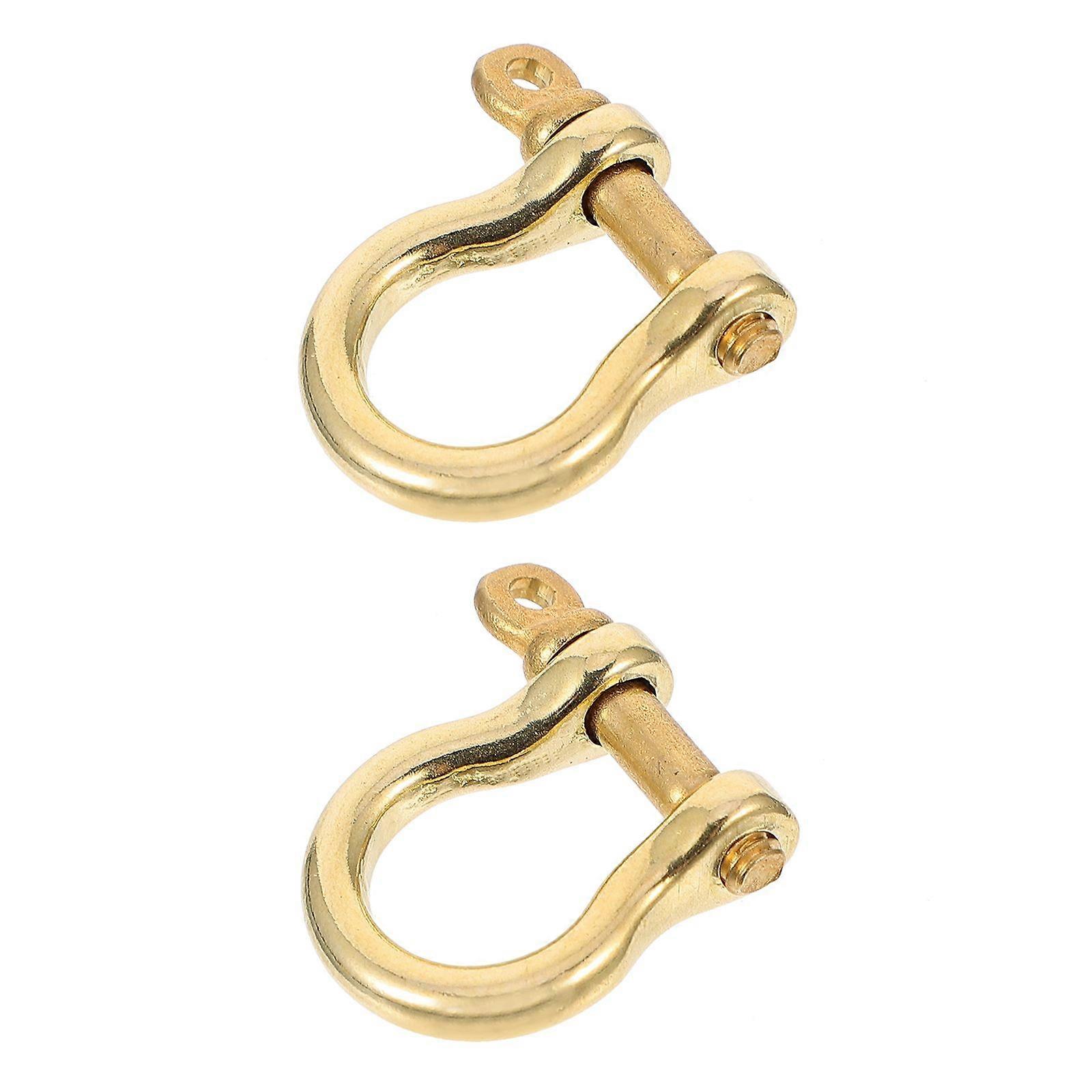2pcs D-Rings with Closing Screw Shackles U Shape Key Ring DIY Leather Craft