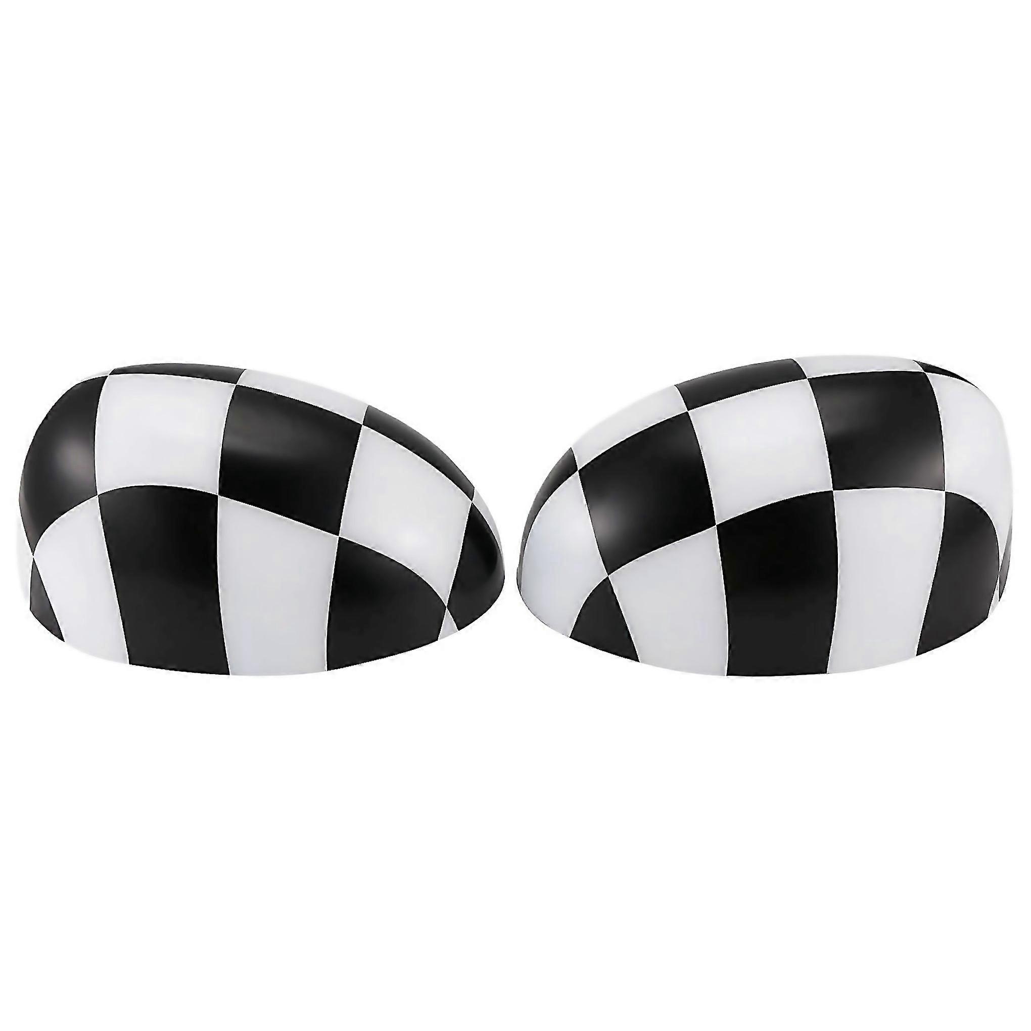 For Mini Rhd Rearview Mirror Reversing Mirror Cover Blackwhite