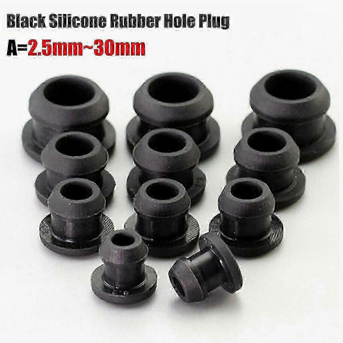 Silikon gummi snäpppropp 2,5 mm~30 mm svarta ändpluggar för rörrör
