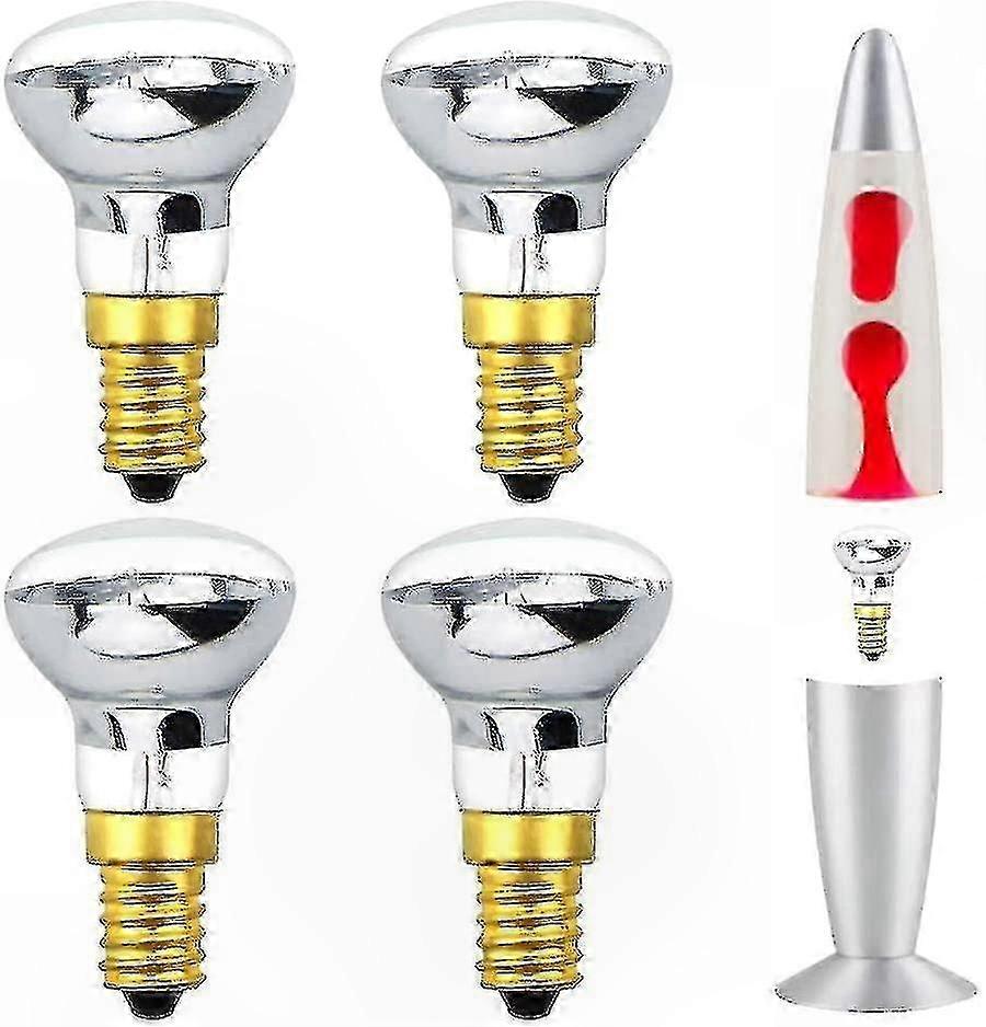 Warm White E14 R39 Reflector Bulb, 25W Spotlight Lamp, 4-Pack