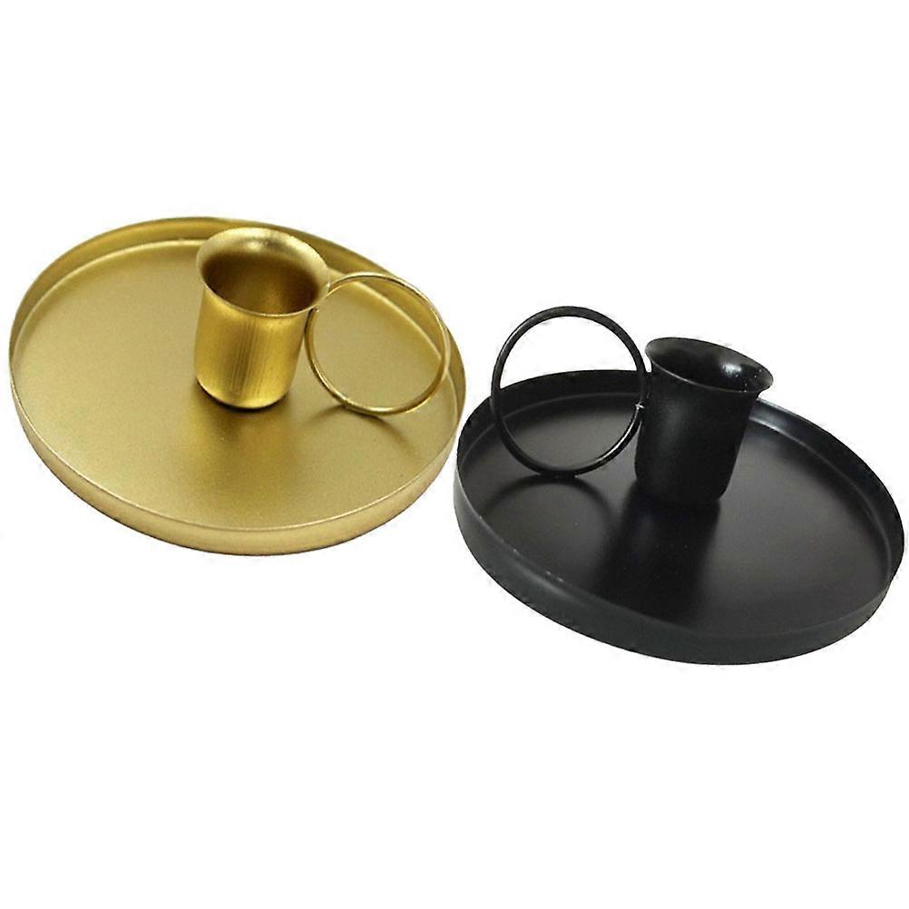 Assorted Color Iron Candle Holder Retro Design 4Pcs Candle Stand