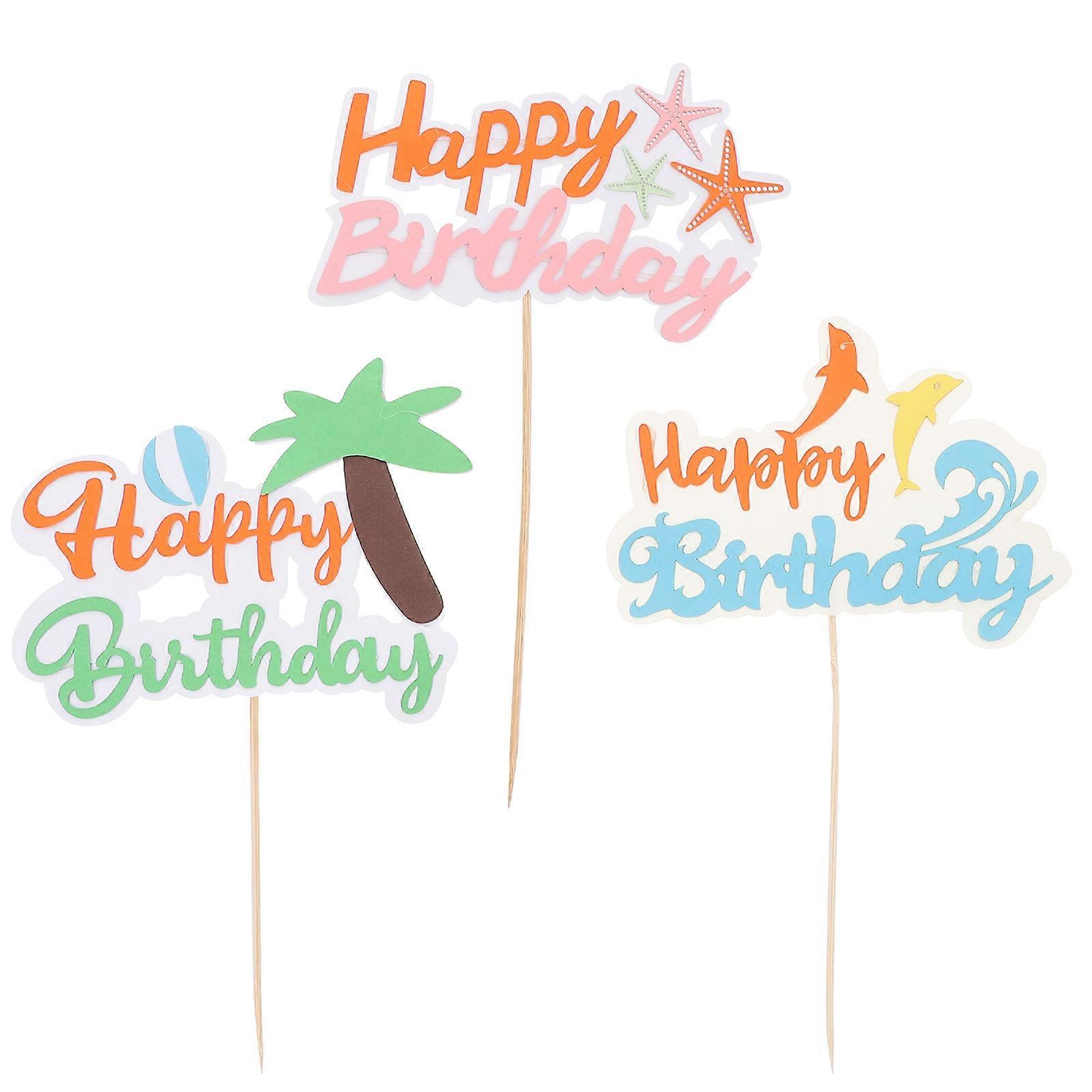 Ocean Style Cake Picks Beach Cake Decorations for Decoration 3Pcs Pack