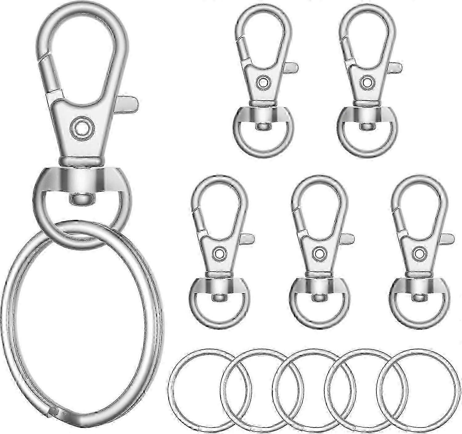100pcs Metal Lobster Claw Clasp with Key Ring, Keychain Rings for Crafts, Key