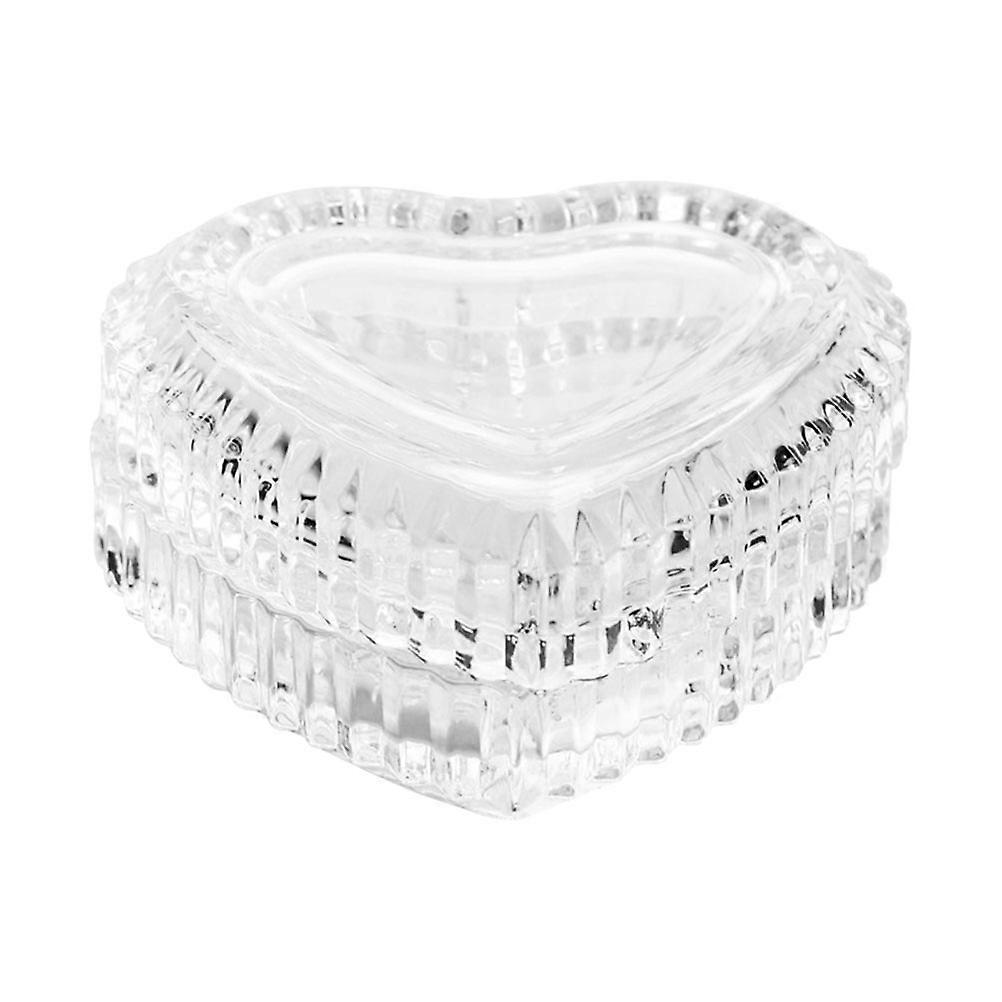 Valentine's Day Glass Storage Box For Daily Use And Decorative Purposes 9x9cm Heart-shaped 4Pcs