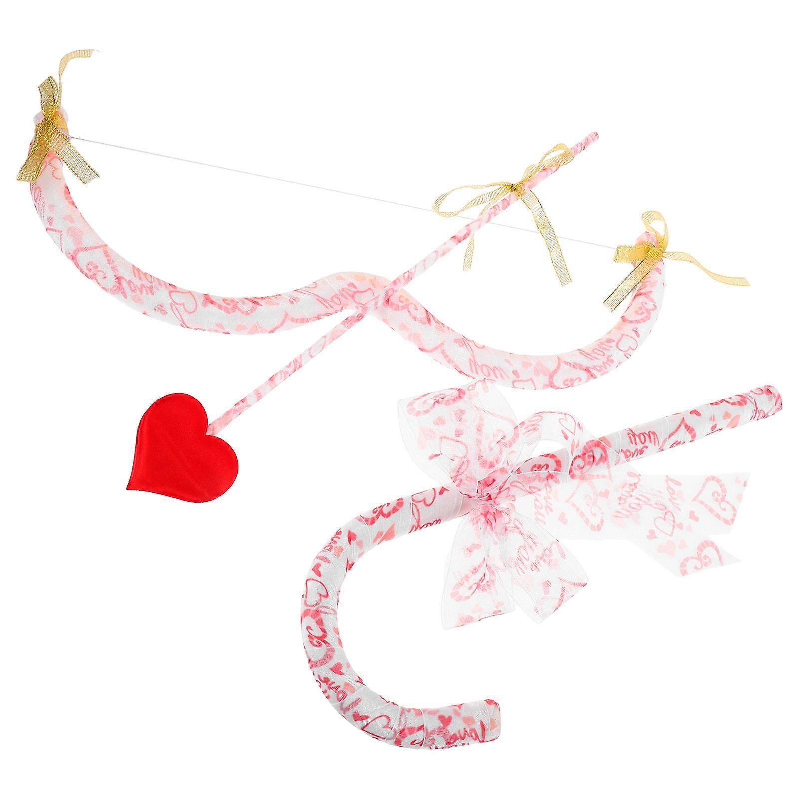 4 Sets Elongated Cupid Bow And Cane Set For Masquerade Events Adults Valentines Day And Halloween Costume Accessory