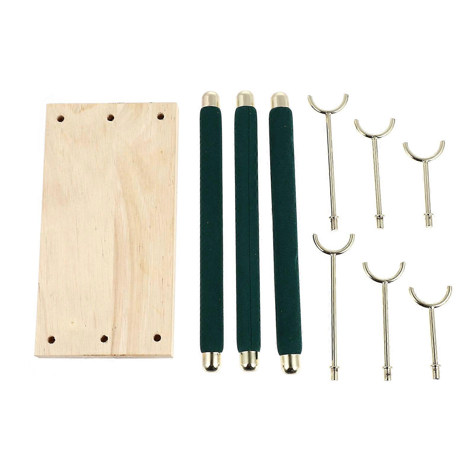 Rings Storage Holder Wooden Three-Tiers for Storage 2Pcs Rack