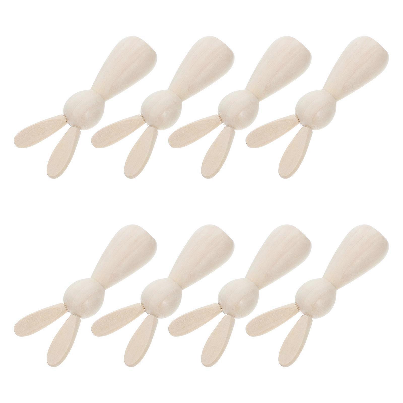 Natural Wood Rabbit Figurines 32 Pcs Unfinished Peg Dolls Great For Crafting Painting Projects