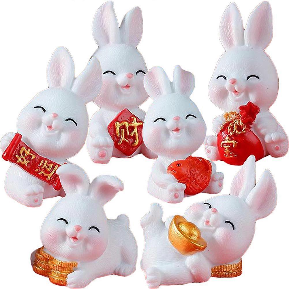 Rabbit Year Gift Rabbit Figurines for Desktop Decoration 24Pcs Assorted Colors