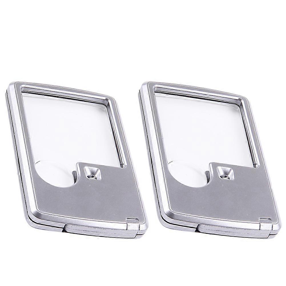 LED Magnifying Glass Handheld Acrylic Magnifier for Magnifying 4Pcs