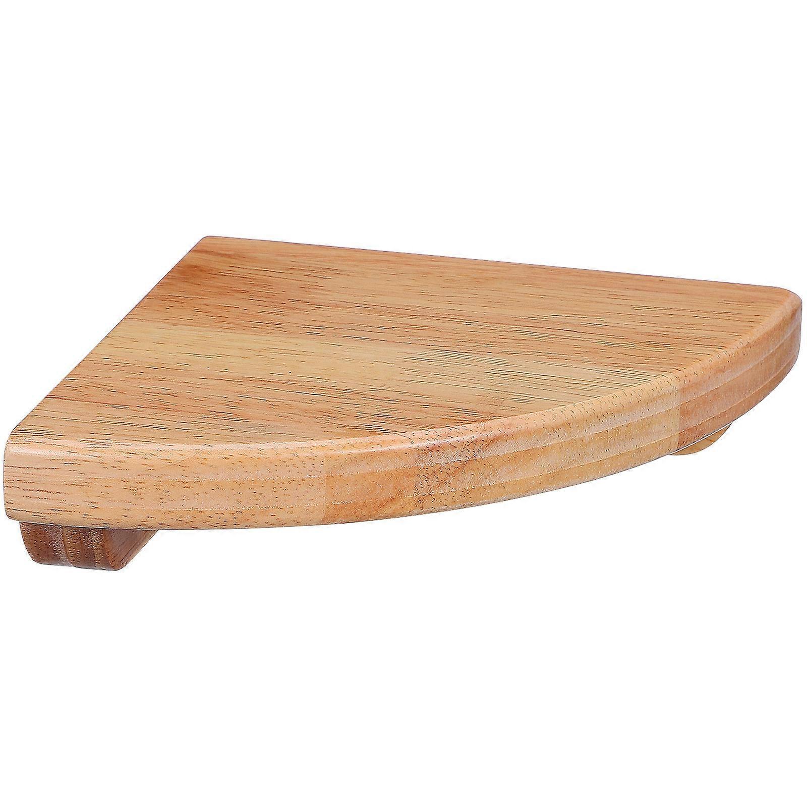 Wood Corner Shelf Wall Mounted for Storage 4Sets Chocolate