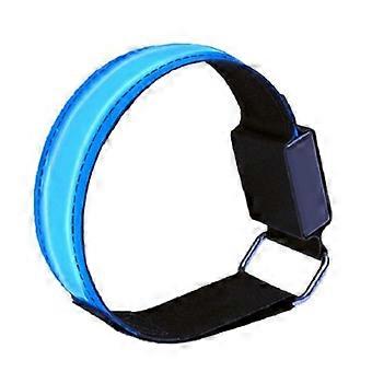 2-pak genopladelige LED-armbånd - Høj synlighed, løsebånd, blå.