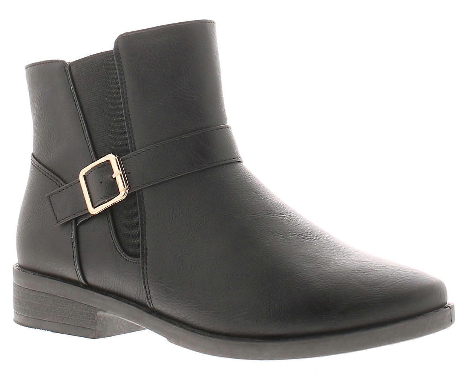 Platino Womens Ankle Boots basle Zip black
