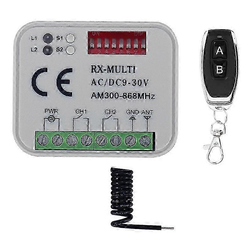Remote Control Switch Receiver 300-868MHz 9-30V for Garage Door